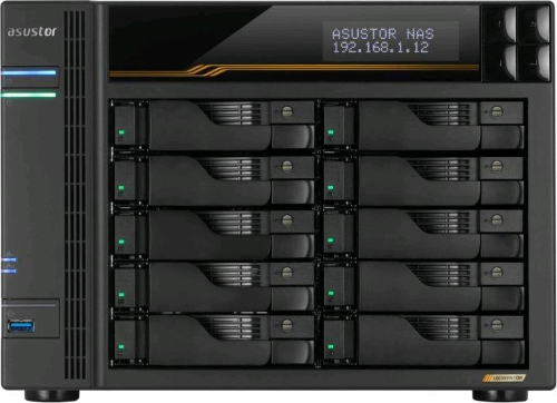 ASUSTOR AS6810T NAS TOWER 10 BAIE QC AMD RYZEN V3C14 2.3GHz RAM 16GB LAN: 5 GBE, 10 GBE